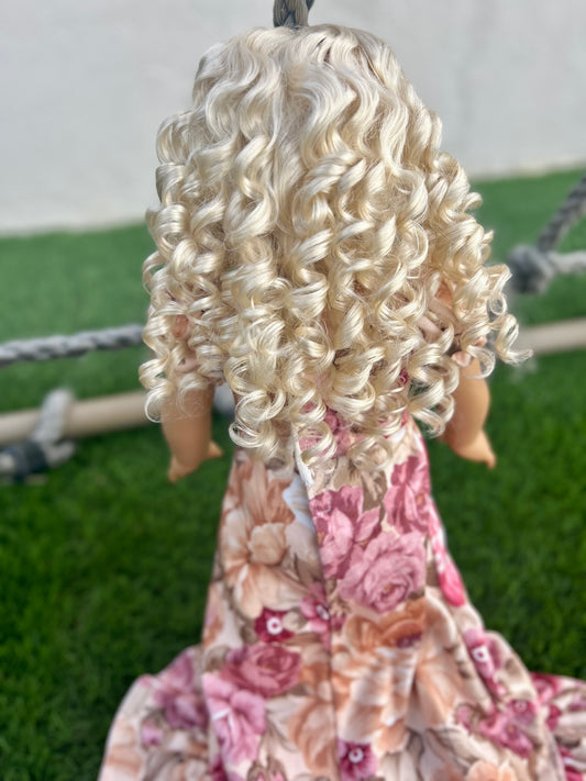 Zazou Dolls Custom doll wig for 18" American Girl Dolls - Vegan Mohair - fits 10-11" head size of  dolls such as OG Blythe BJD Gotz meadowdolls