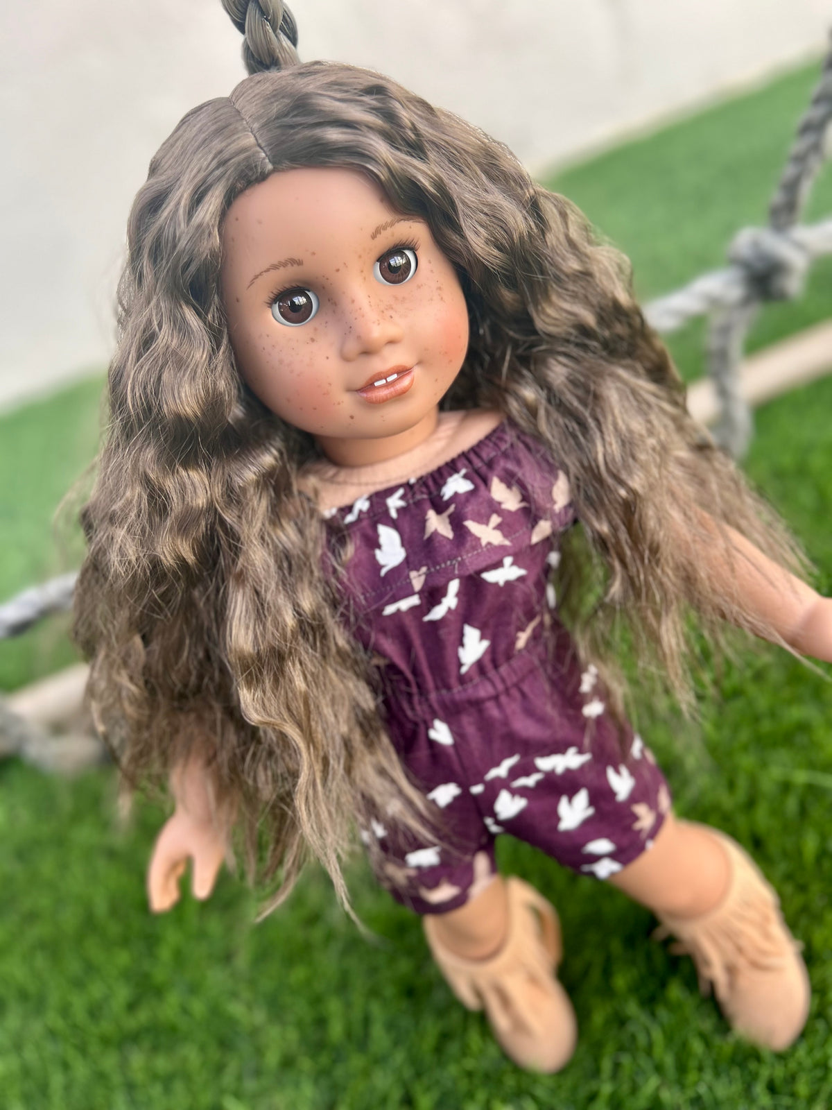 Zazou Dolls Custom doll wig for 18" American Girl Dolls - Vegan Mohair - fits 10-11" head size of  dolls such as OG Blythe BJD Gotz meadowdolls