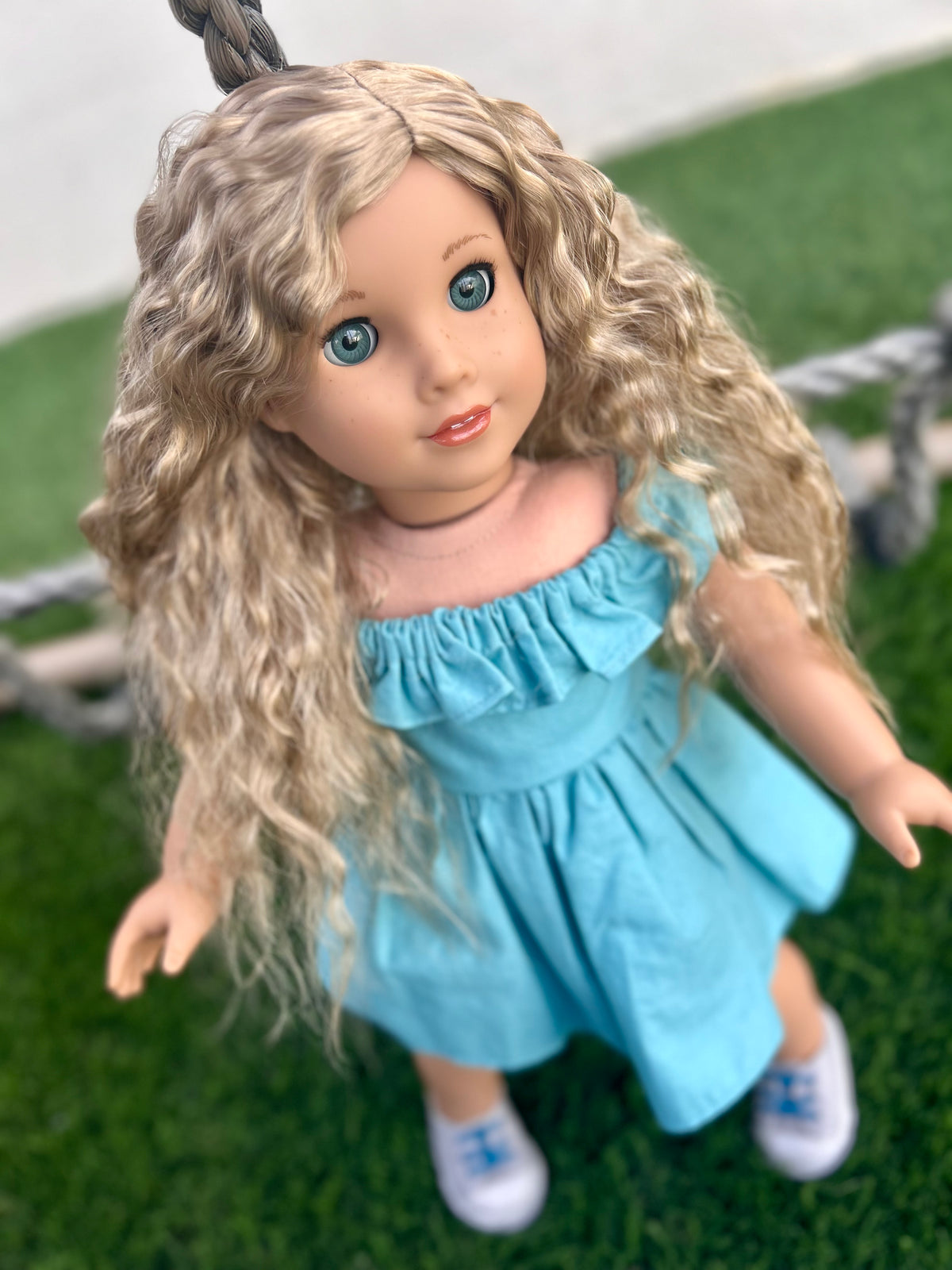 Zazou Dolls Custom doll wig for 18" American Girl Dolls - Vegan Mohair - fits 10-11" head size of  dolls such as OG Blythe BJD Gotz meadowdolls