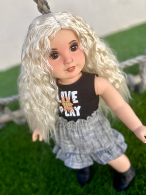 Custom doll wig for 18" American Girl Dolls - Vegan Mohair - fits 10-11" head size of  dolls such as OG Blythe BJD Gotz meadowdolls