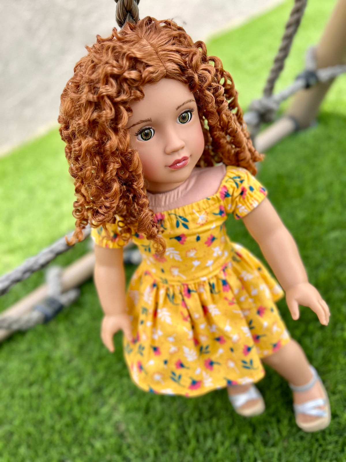 Zazou Signature Vegan Mohair™ Fiber for 18 Inch doll - 11" Head Size "Stretch Cap" | Made for 18’’American Girl , OG Blythe  meadowdolls Saffi