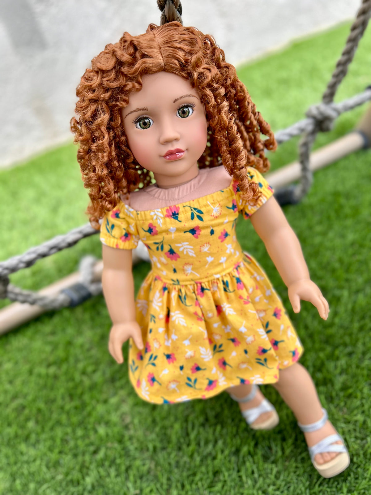 Zazou Signature Vegan Mohair™ Fiber for 18 Inch doll - 11" Head Size "Stretch Cap" | Made for 18’’American Girl , OG Blythe  meadowdolls Saffi