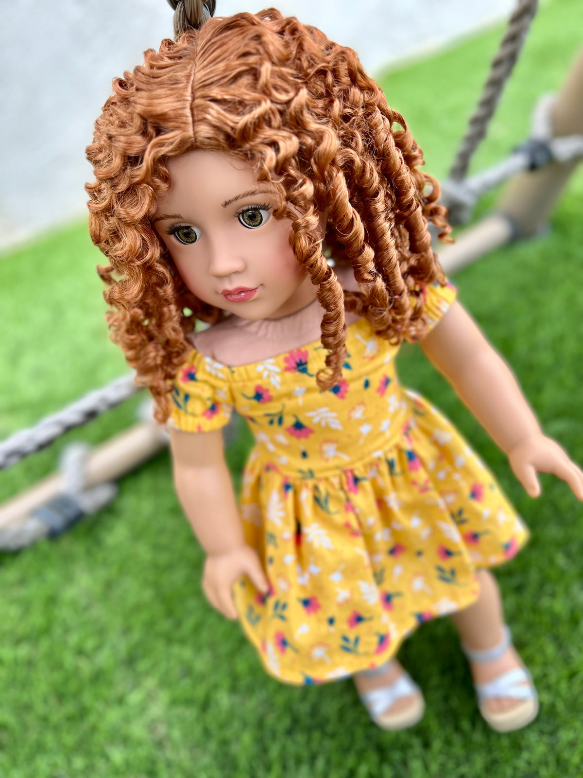 Zazou Signature Vegan Mohair™ Fiber for 18 Inch doll - 11" Head Size "Stretch Cap" | Made for 18’’American Girl , OG Blythe  meadowdolls Saffi