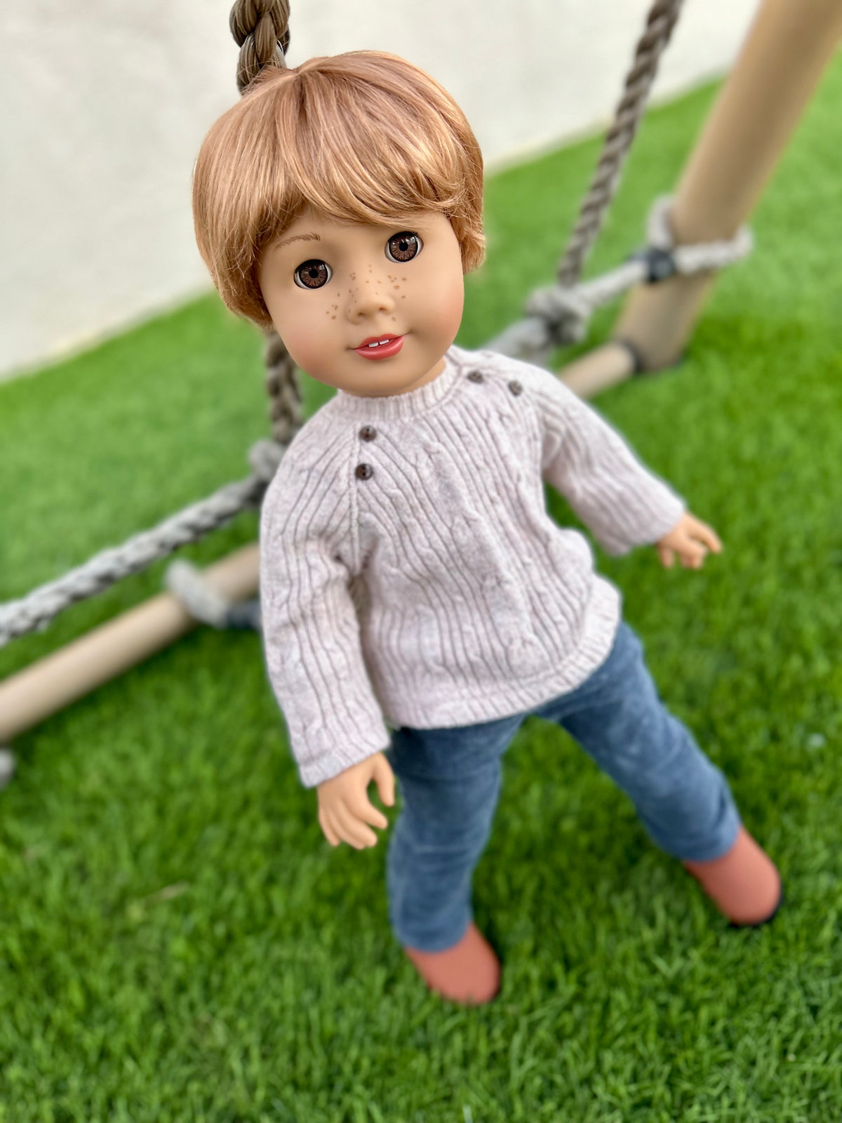 Zazou Dolls Custom doll wig for 18" American Girl Dolls - Vegan Mohair - fits 10-11" head size of  dolls such as OG Blythe BJD Gotz meadowdolls BOY