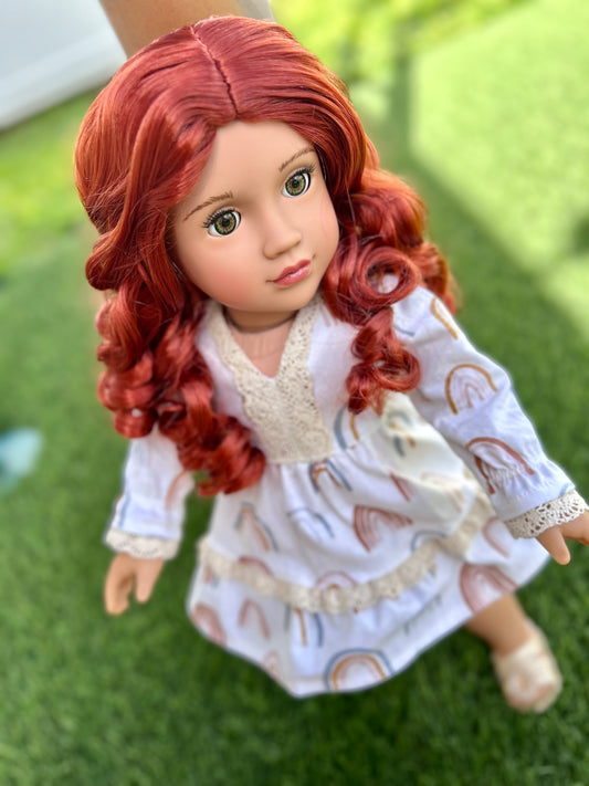 American Girl Doll  Custom 18 Inch doll Vegan Mohair Wig | 10-11 Head Size "Stretch Cap" | Made to Fit 18’’ American Girl Doll OG Meadowdolls