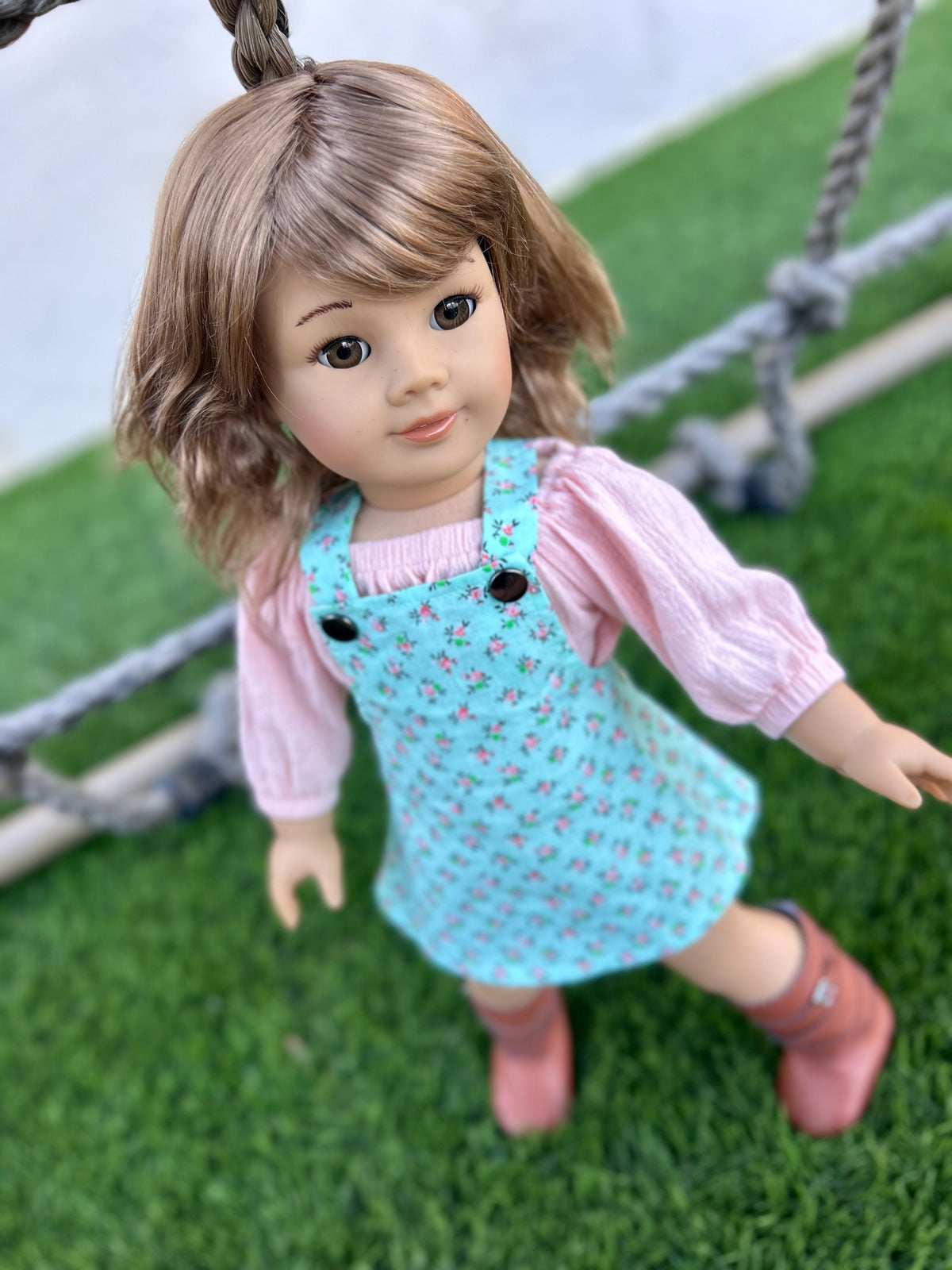 Zazou Dolls Custom doll wig for 18" American Girl Dolls - Vegan Mohair - fits 10-11" head size of  dolls such as OG Blythe BJD Gotz meadowdolls