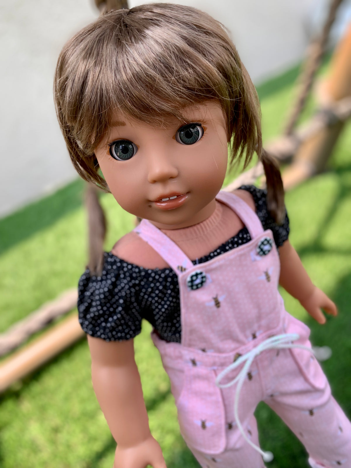 Zazou Dolls Custom doll wig for 18" American Girl Dolls - Vegan Mohair - fits 10-11" head size of  dolls such as OG Blythe BJD Gotz meadowdolls