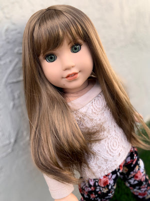 Zazou Dolls Custom doll wig for 18" American Girl Dolls - Vegan Mohair - fits 10-11" head size of  dolls such as OG Blythe BJD Gotz meadowdolls