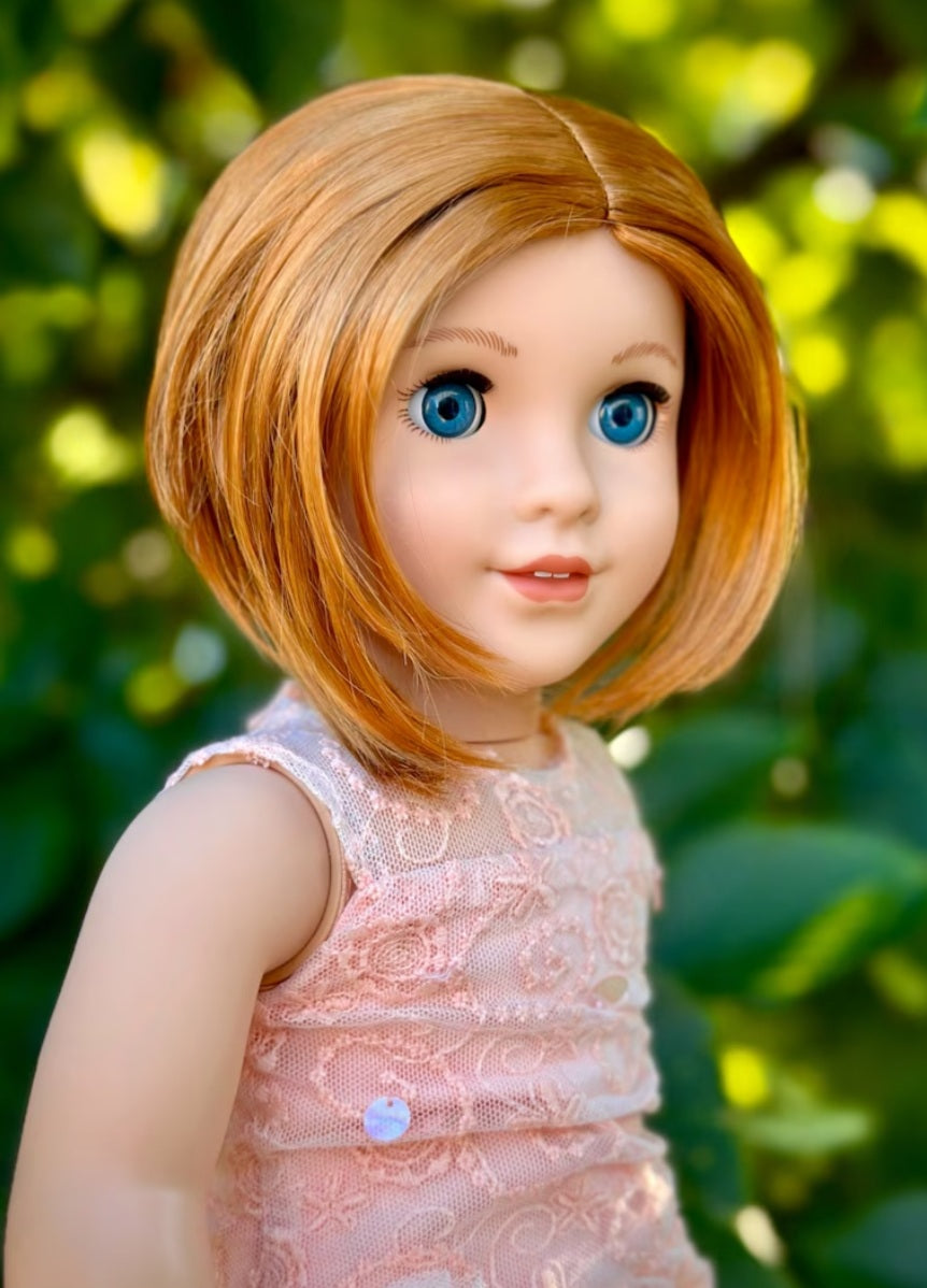 PREORDER Zazou Dolls Custom 18 Inch doll Vegan Mohair Wig | 10-11 Head Size "Stretch Cap" | Fits 18’’ American Girl Doll ,  OG, Meadowdolls