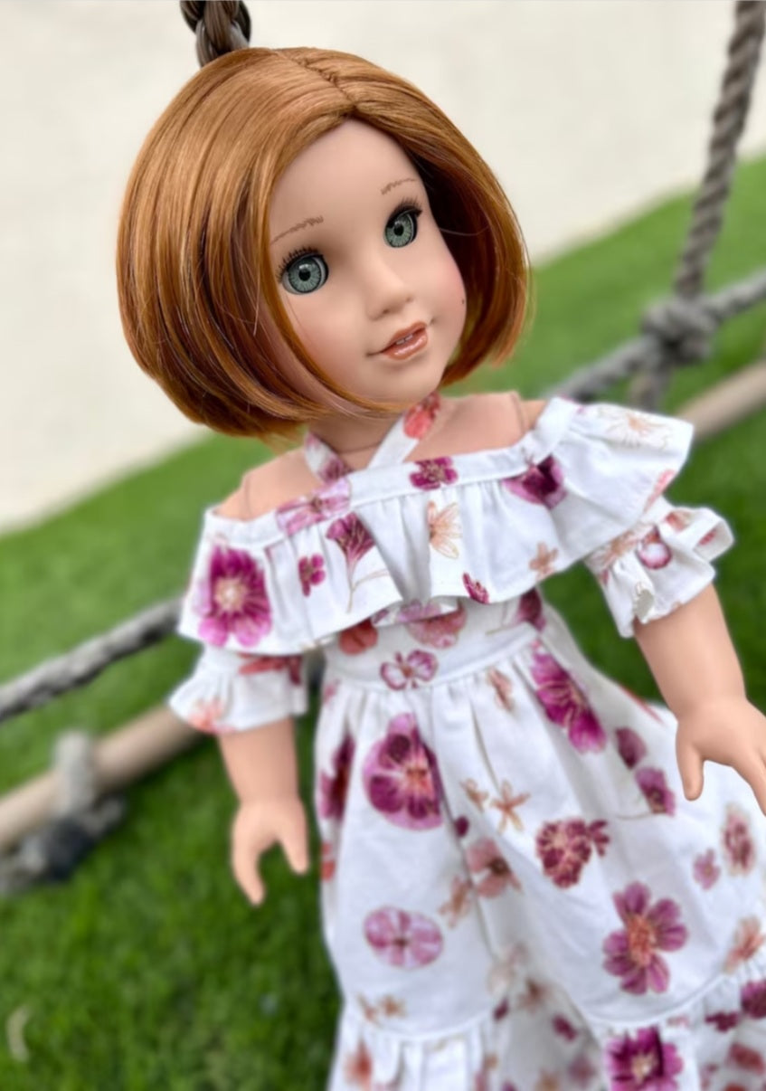 PREORDER Zazou Dolls Custom 18 Inch doll Vegan Mohair Wig | 10-11 Head Size "Stretch Cap" | Fits 18’’ American Girl Doll ,  OG, Meadowdolls