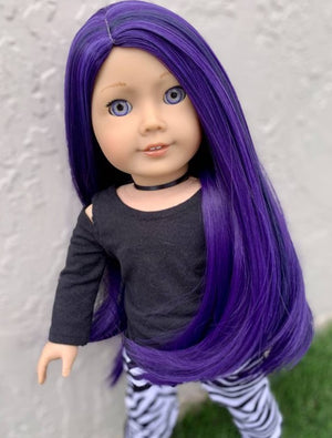 Zazou Dolls Exclusive Purple WIG  for 18 Inch dolls such as Journey, OG and American Girl