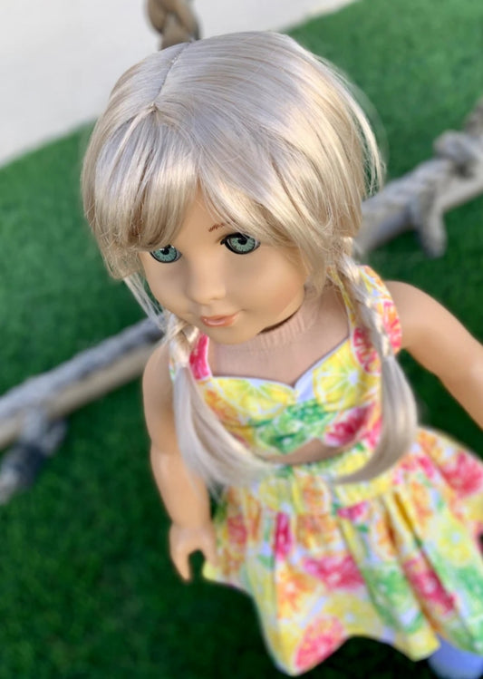 American Girl Doll  Custom 18 Inch doll Vegan Mohair Wig | 10-11 Head Size "Stretch Cap" | Made to Fit 18’’ American Girl Doll OG Meadowdolls