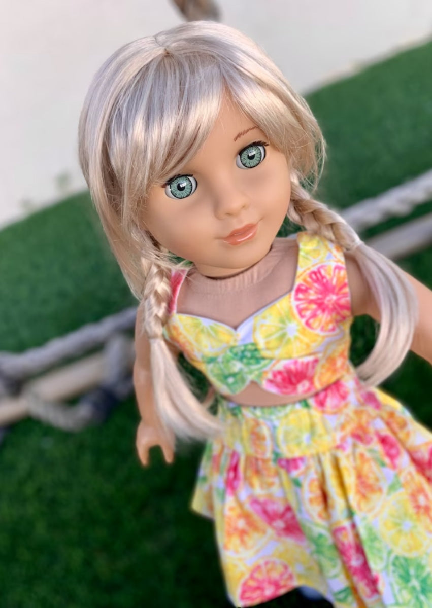American Girl Doll  Custom 18 Inch doll Vegan Mohair Wig | 10-11 Head Size "Stretch Cap" | Made to Fit 18’’ American Girl Doll OG Meadowdolls