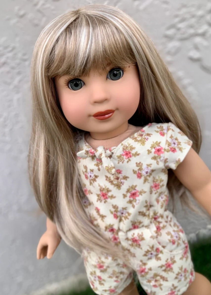American Girl Doll  Custom 18 Inch doll Vegan Mohair Wig | 10-11 Head Size "Stretch Cap" | Made to Fit 18’’ American Girl Doll OG Meadowdolls