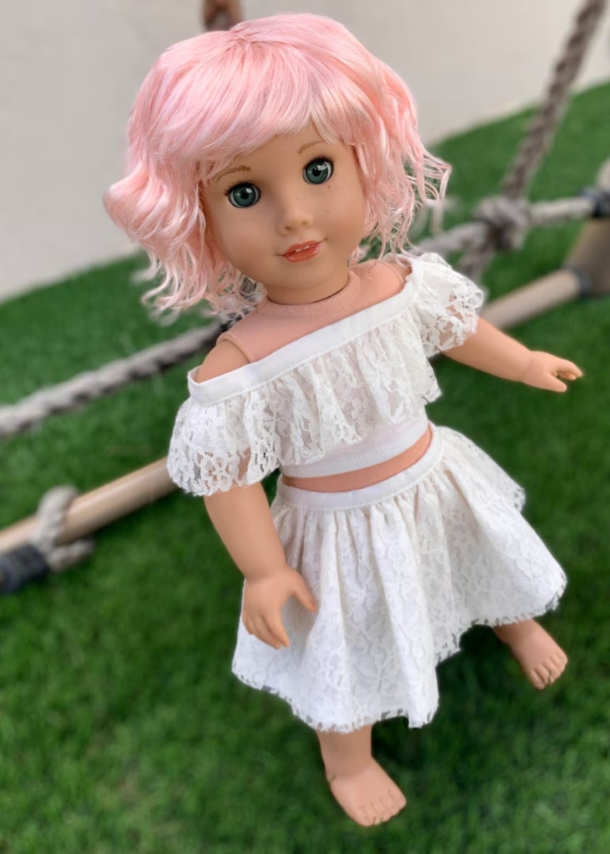 American Girl Doll  Custom 18 Inch doll Vegan Mohair Wig | 10-11 Head Size "Stretch Cap" | Made to Fit 18’’ American Girl Doll OG Meadowdolls