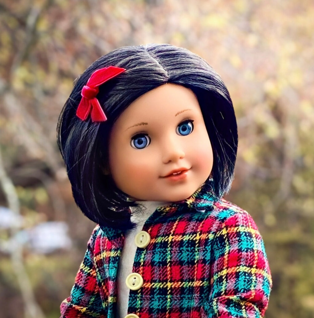 American Girl Doll  Custom 18 Inch doll Vegan Mohair Wig | 10-11 Head Size "Stretch Cap" | Made to Fit 18’’ American Girl Doll OG Meadowdolls