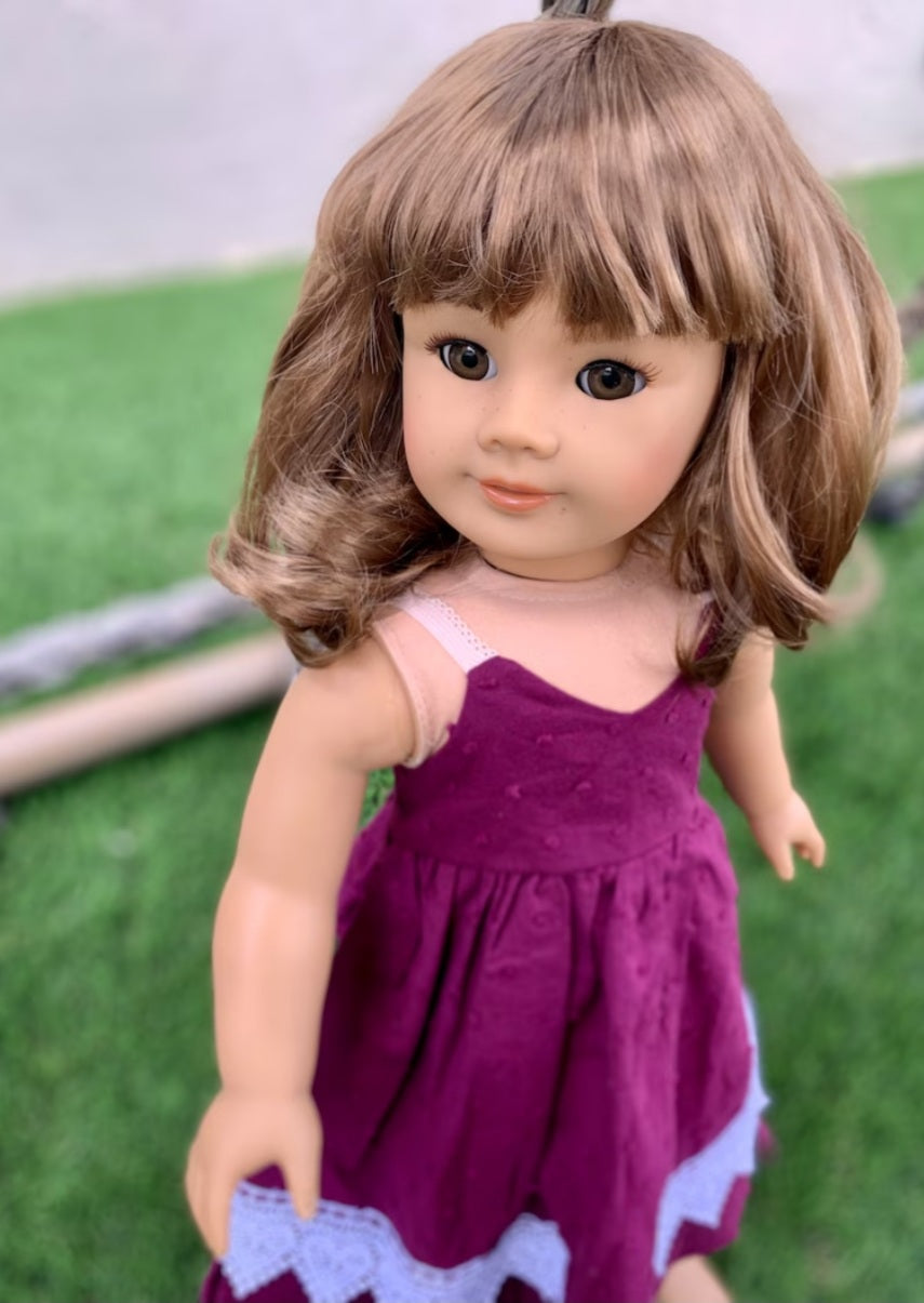 American Girl Doll  Custom 18 Inch doll Vegan Mohair Wig | 10-11 Head Size "Stretch Cap" | Made to Fit 18’’ American Girl Doll OG Meadowdolls