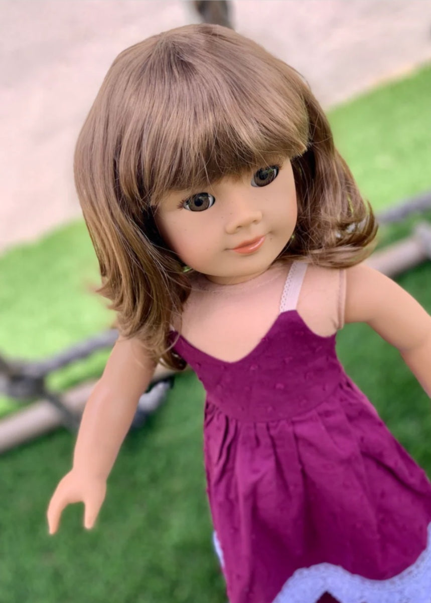 American Girl Doll  Custom 18 Inch doll Vegan Mohair Wig | 10-11 Head Size "Stretch Cap" | Made to Fit 18’’ American Girl Doll OG Meadowdolls