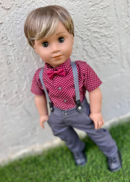 American Girl Doll  Custom 18 Inch doll Vegan Mohair Wig | 10-11 Head Size "Stretch Cap" | Made to Fit 18’’ American Girl Doll OG Meadowdolls Boy