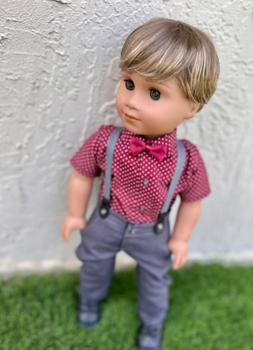 American Girl Doll  Custom 18 Inch doll Vegan Mohair Wig | 10-11 Head Size "Stretch Cap" | Made to Fit 18’’ American Girl Doll OG Meadowdolls Boy