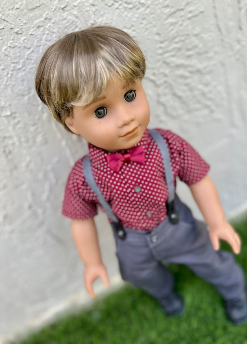 American Girl Doll  Custom 18 Inch doll Vegan Mohair Wig | 10-11 Head Size "Stretch Cap" | Made to Fit 18’’ American Girl Doll OG Meadowdolls Boy