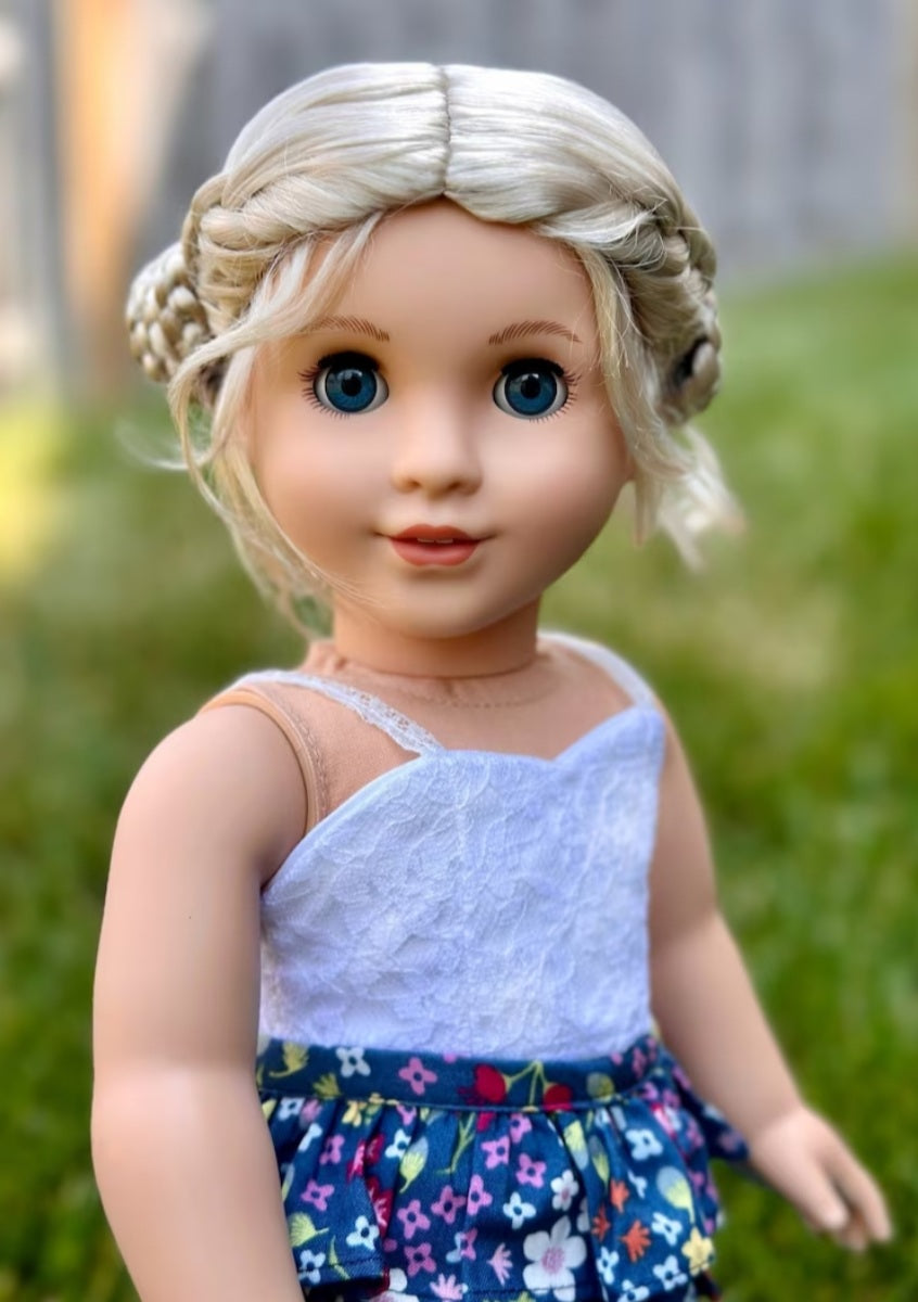 Zazou  Custom 18 Inch doll Vegan Mohair Wig | 10-11" Head Size "Stretch Cap" | Made to Fit 18’’ American Dolls OG Happy Kidz Mea