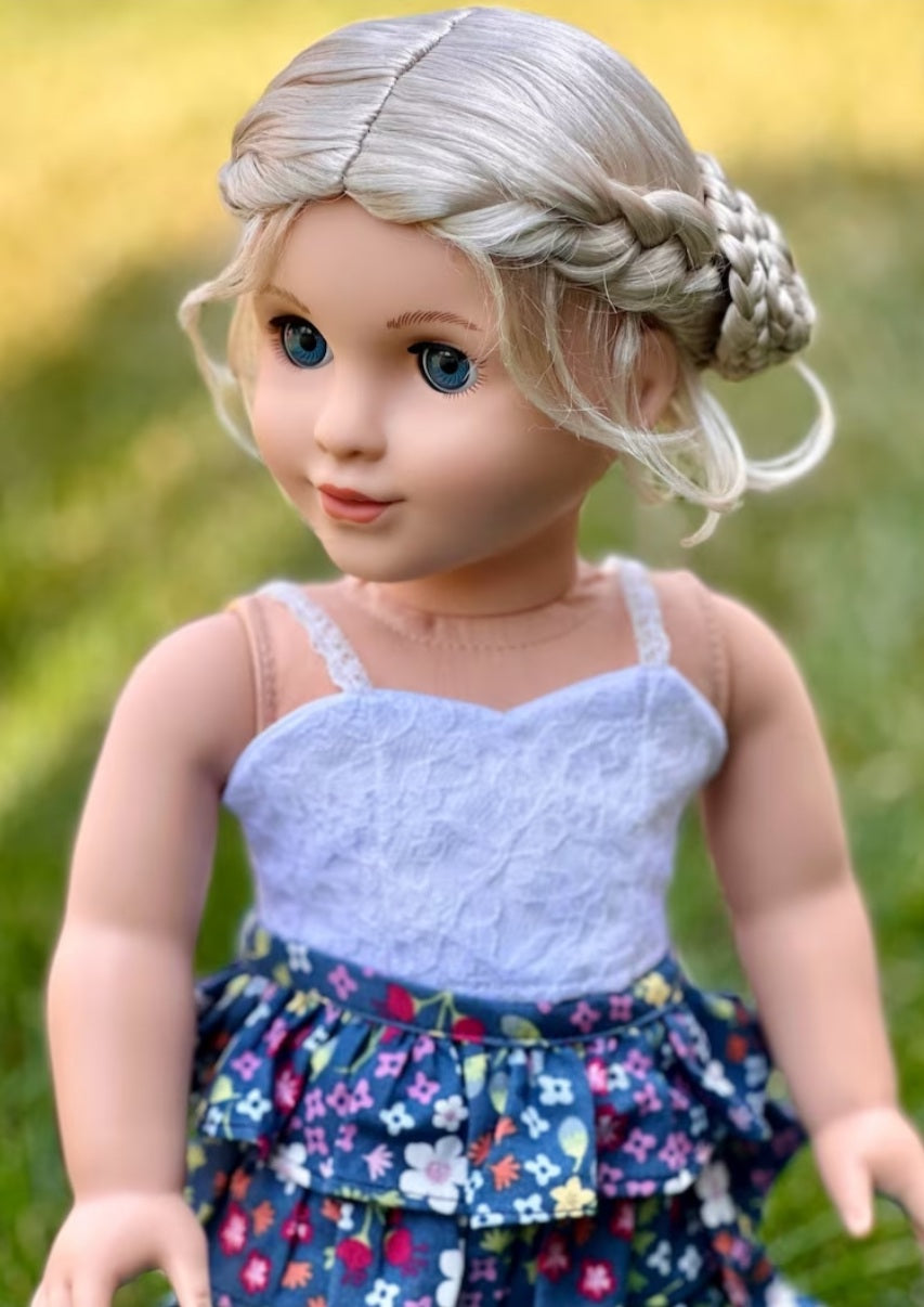 Zazou  Custom 18 Inch doll Vegan Mohair Wig | 10-11" Head Size "Stretch Cap" | Made to Fit 18’’ American Dolls OG Happy Kidz Mea