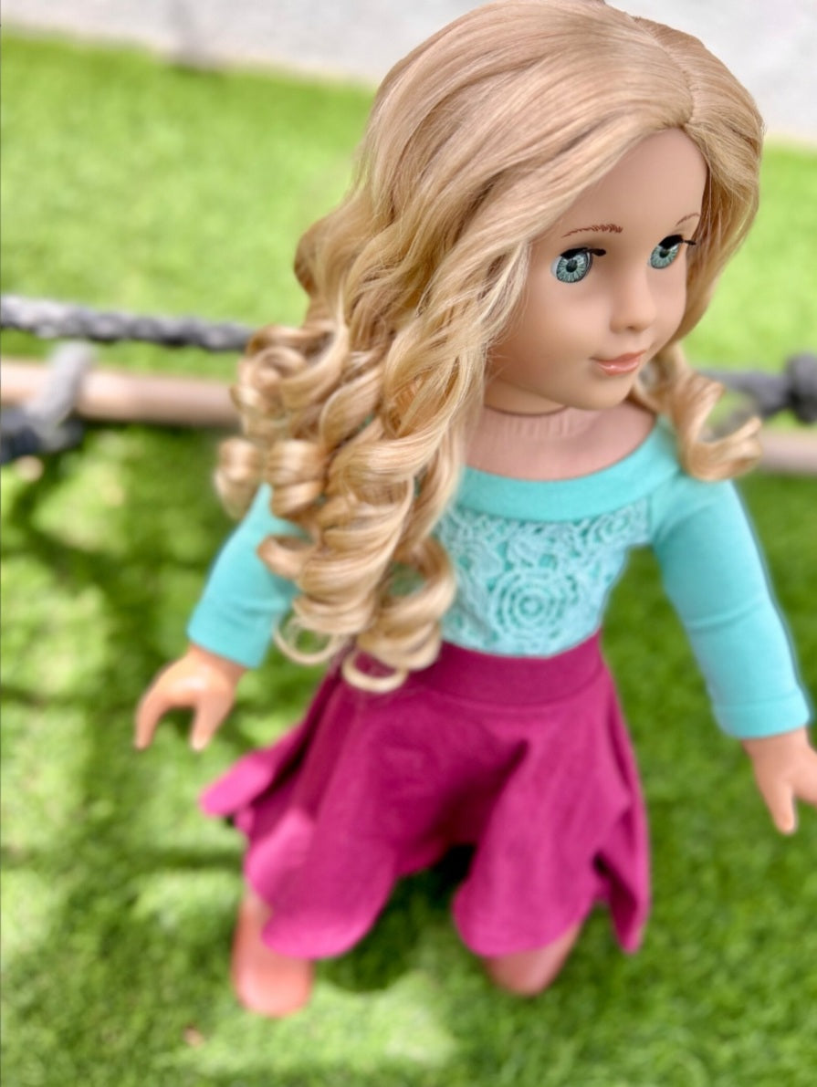 American Girl Doll  Custom 18 Inch doll Vegan Mohair Wig | 10-11 Head Size "Stretch Cap" | Made to Fit 18’’ American Girl Doll OG Meadowdolls