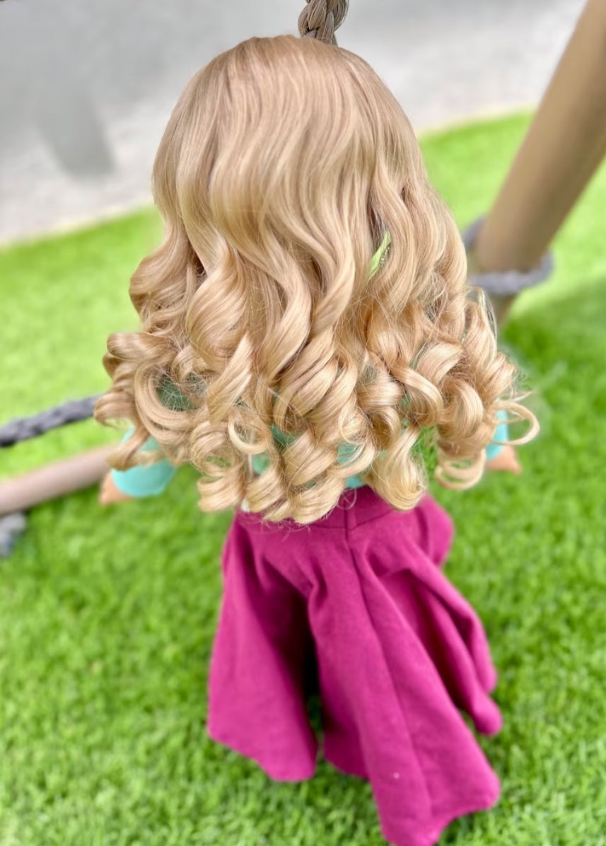 American Girl Doll  Custom 18 Inch doll Vegan Mohair Wig | 10-11 Head Size "Stretch Cap" | Made to Fit 18’’ American Girl Doll OG Meadowdolls
