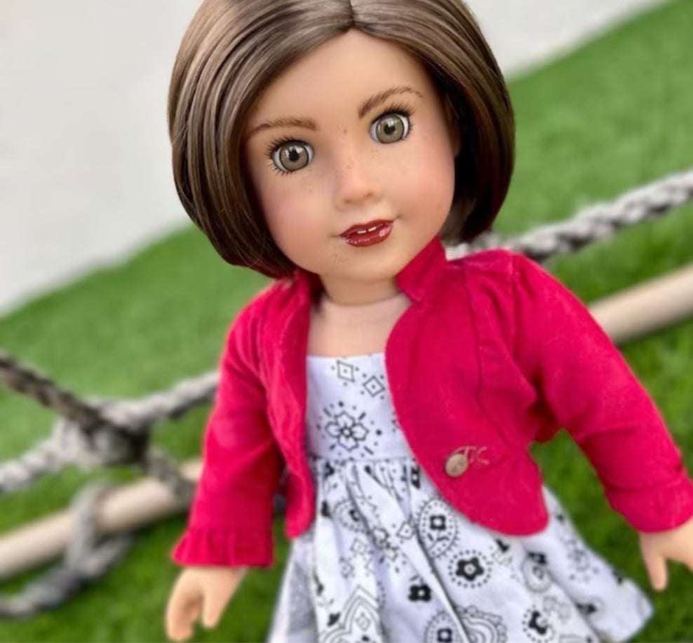 American Girl Doll  Custom 18 Inch doll Vegan Mohair Wig | 10-11 Head Size "Stretch Cap" | Made to Fit 18’’ American Girl Doll OG Meadowdolls braids (Copy)