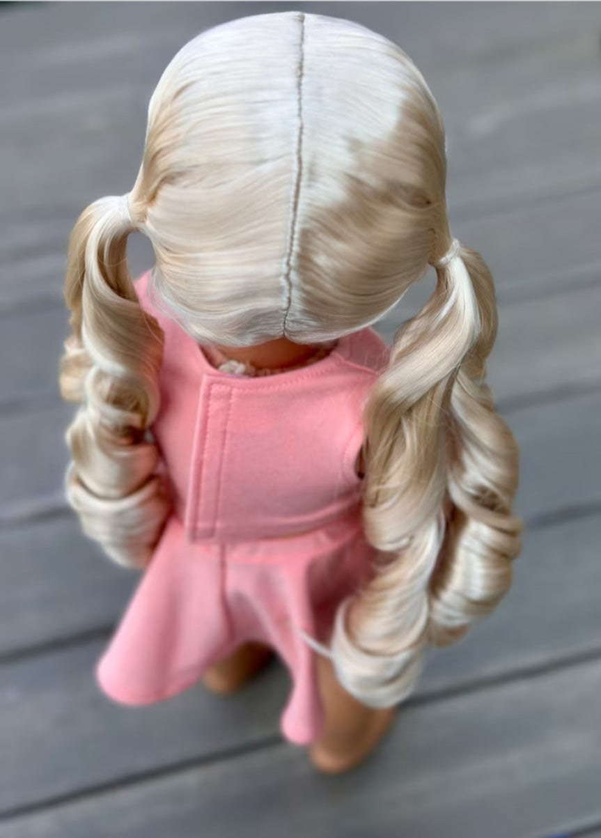 American Girl Doll  Custom 18 Inch doll Vegan Mohair Wig | 10-11 Head Size "Stretch Cap" | Made to Fit 18’’ American Girl Doll OG Meadowdolls
