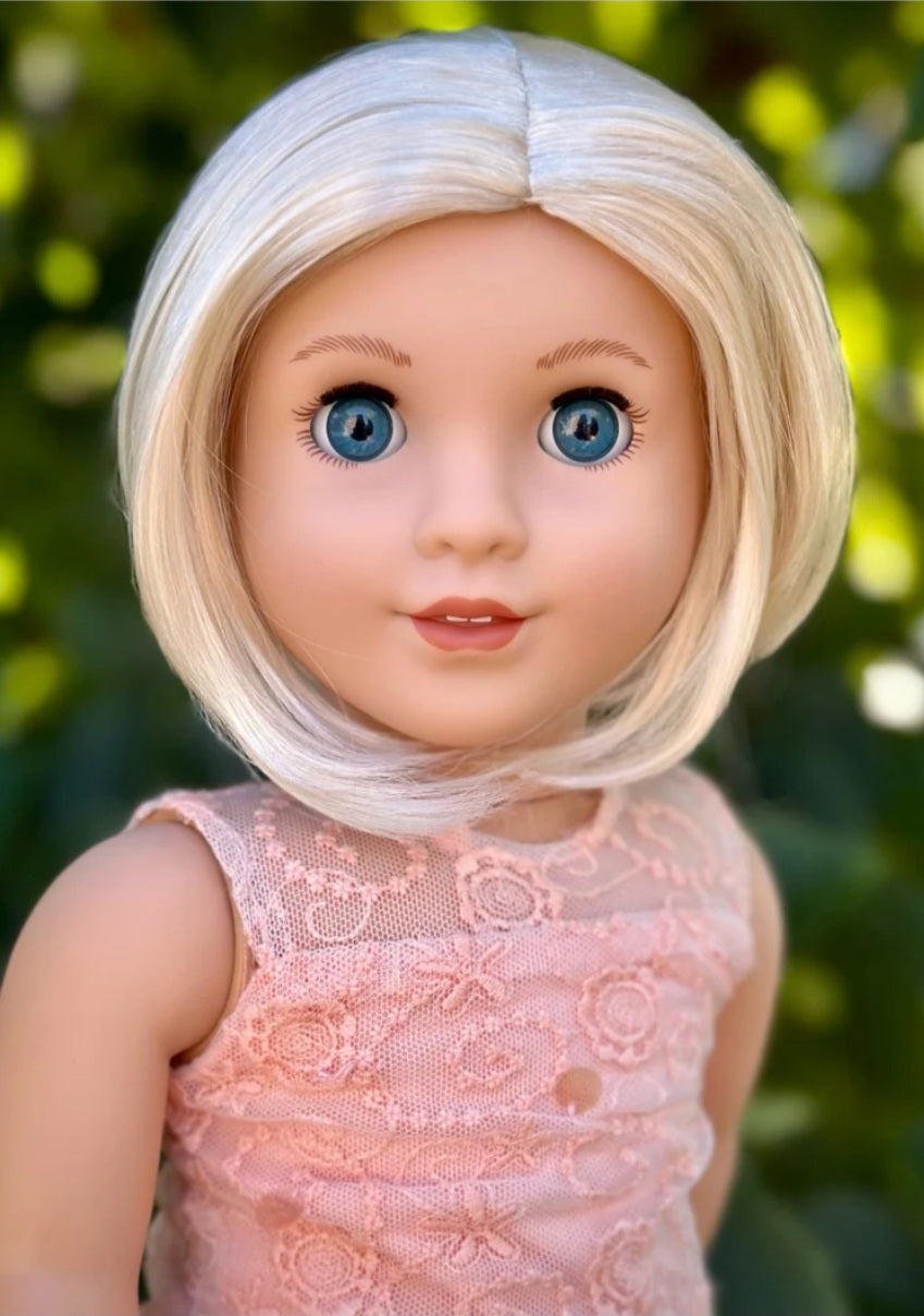 American Doll  Custom 18 Inch doll Vegan Mohair Wig | 10-11 Head Size "Stretch Cap" | Made to Fit 18’’ American Doll OG Meadowdolls
