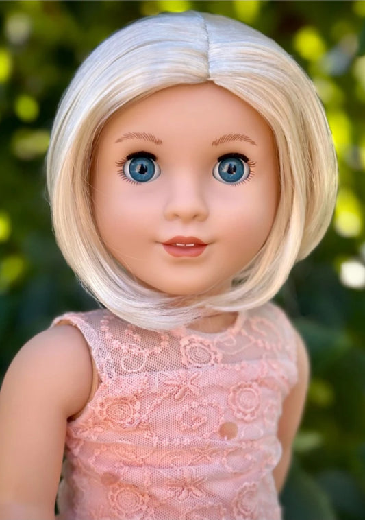 American Doll  Custom 18 Inch doll Vegan Mohair Wig | 10-11 Head Size "Stretch Cap" | Made to Fit 18’’ American Doll OG Meadowdolls