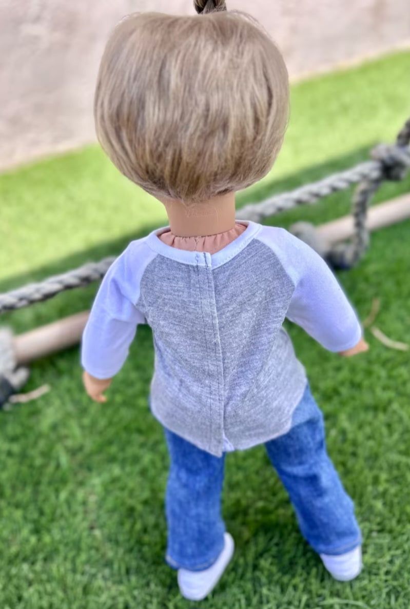 American Girl Doll  Custom 18 Inch doll Vegan Mohair Wig | 10-11 Head Size "Stretch Cap" | Made to Fit 18’’ American Girl Doll OG Meadowdolls