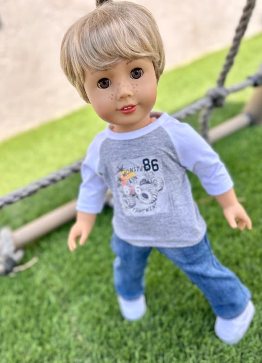 American Girl Doll  Custom 18 Inch doll Vegan Mohair Wig | 10-11 Head Size "Stretch Cap" | Made to Fit 18’’ American Girl Doll OG Meadowdolls