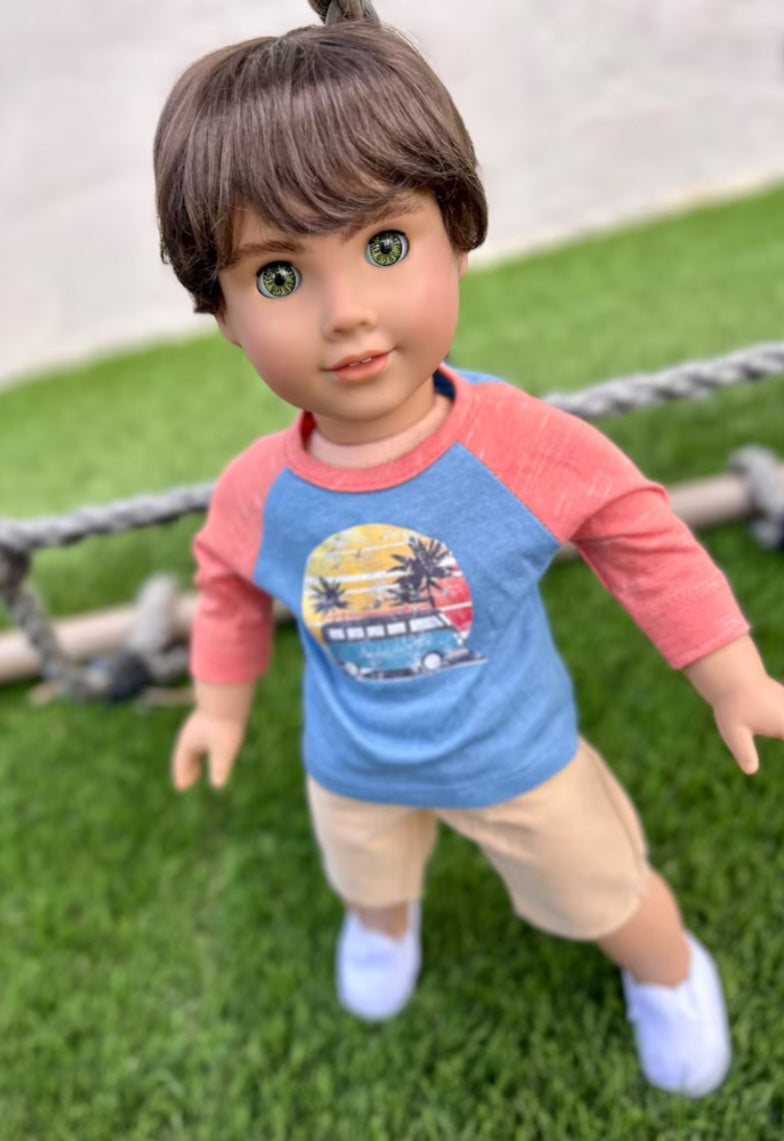 American Girl Doll  Custom 18 Inch doll Vegan Mohair Wig | 10-11 Head Size "Stretch Cap" | Made to Fit 18’’ American Girl Doll OG Meadowdolls BOY