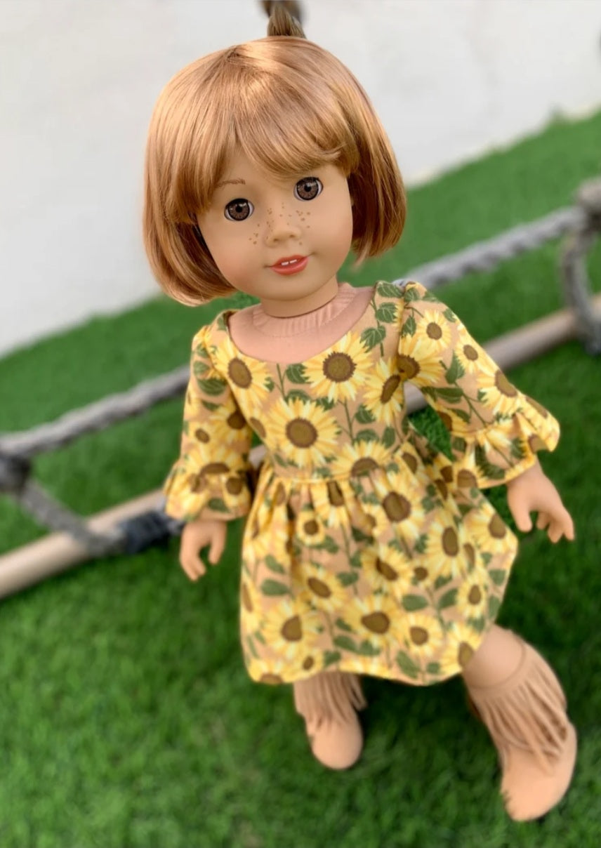 Custom doll wig for 18" American Dolls- Vegan Mohair - fits 11-12" head size "Stretch Cap" BJD Gotz meadowdolls Saffi Zazou