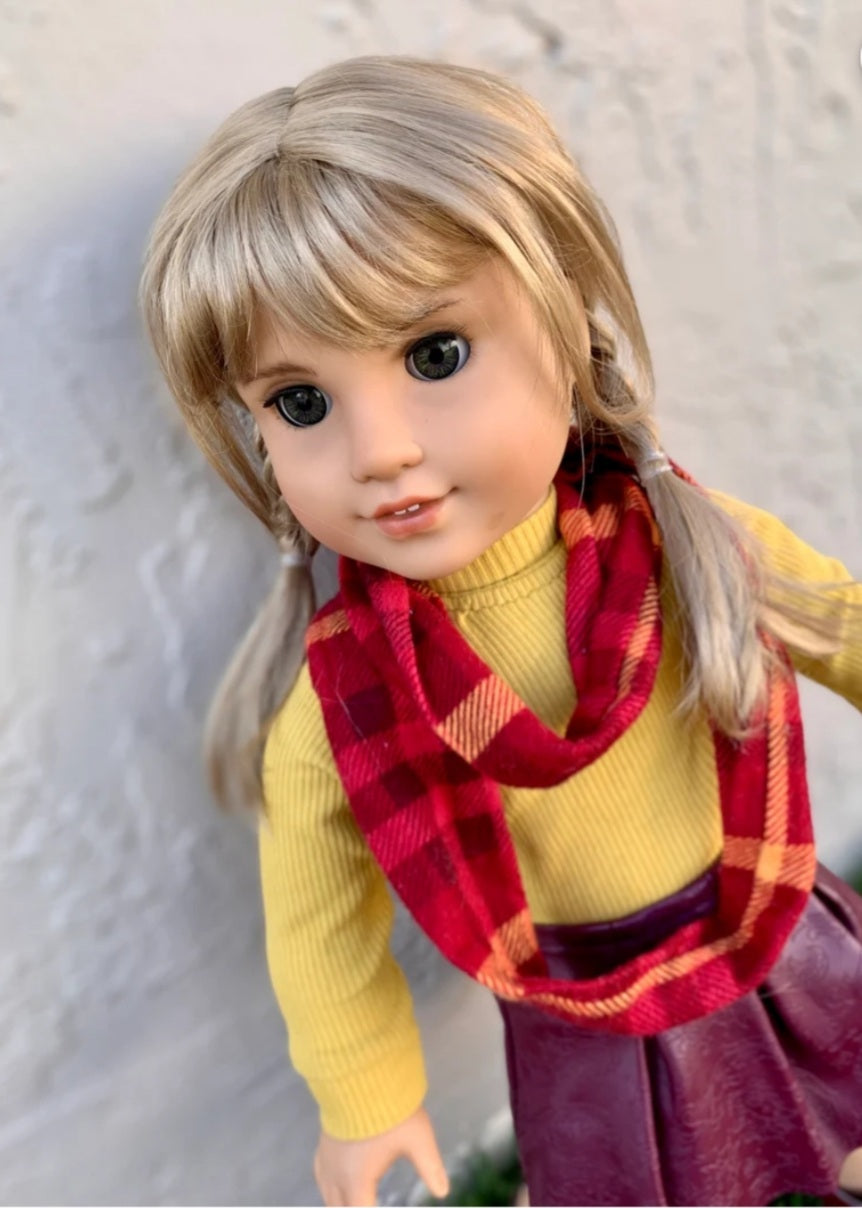 American Girl Doll  Custom 18 Inch doll Vegan Mohair Wig | 10-11 Head Size "Stretch Cap" | Made to Fit 18’’ American Girl Doll OG Meadowdolls