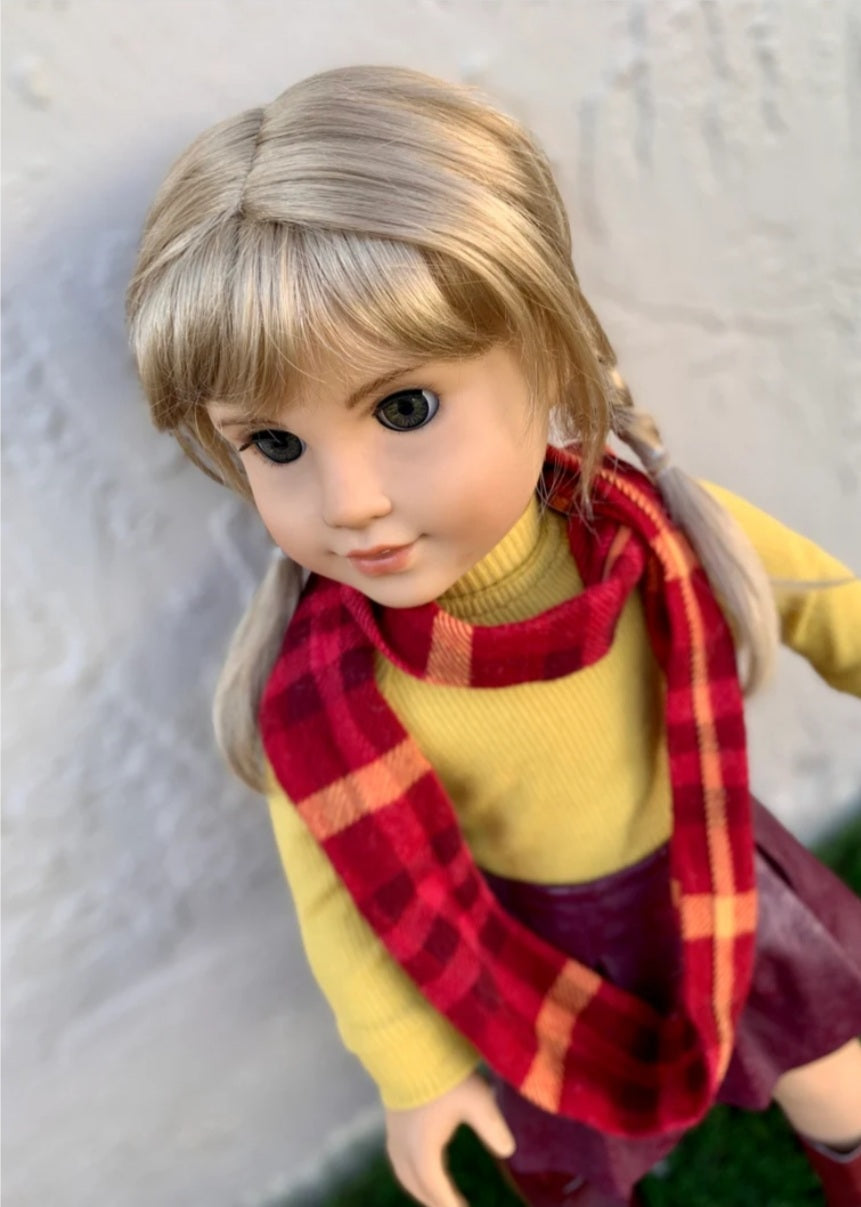 American Girl Doll  Custom 18 Inch doll Vegan Mohair Wig | 10-11 Head Size "Stretch Cap" | Made to Fit 18’’ American Girl Doll OG Meadowdolls