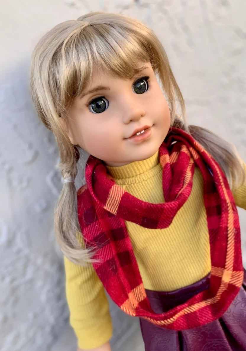American Girl Doll  Custom 18 Inch doll Vegan Mohair Wig | 10-11 Head Size "Stretch Cap" | Made to Fit 18’’ American Girl Doll OG Meadowdolls