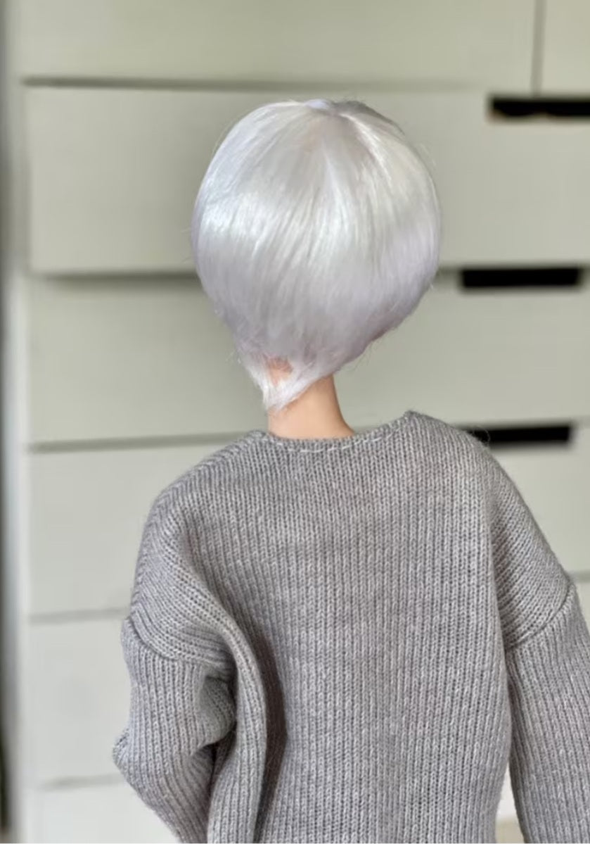 Winter Mood Vegan Mohair Wig for 1/6 Fashion Dolls, 3-4" Head