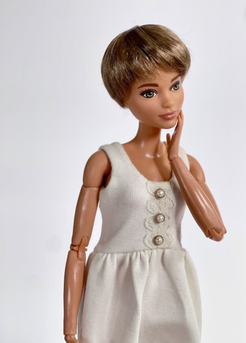 Harmonic Tan Vegan Mohair Wig for 1/6 Fashion Dolls, 3-4" Head