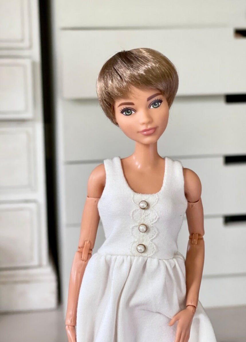 Harmonic Tan Vegan Mohair Wig for 1/6 Fashion Dolls, 3-4" Head