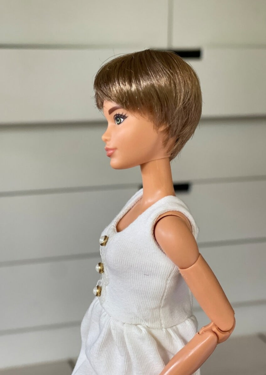 Harmonic Tan Vegan Mohair Wig for 1/6 Fashion Dolls, 3-4" Head