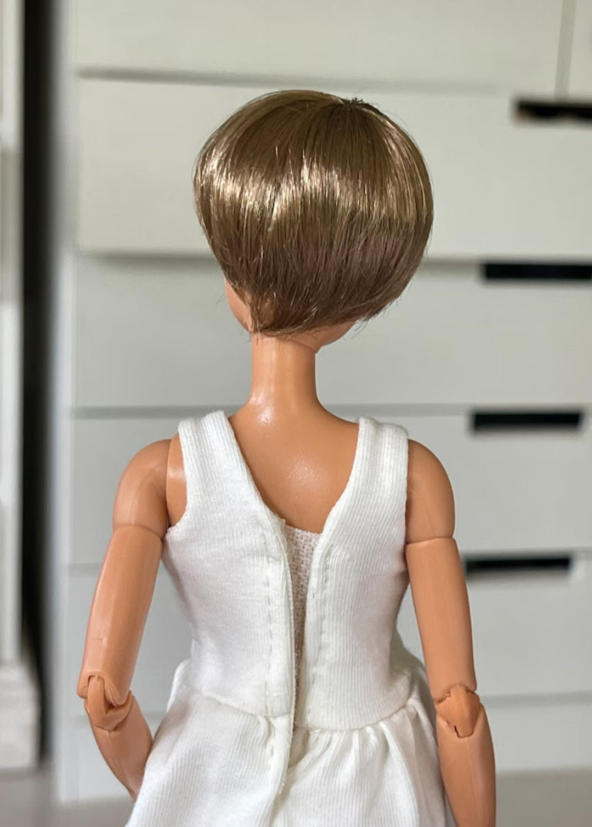 Harmonic Tan Vegan Mohair Wig for 1/6 Fashion Dolls, 3-4" Head