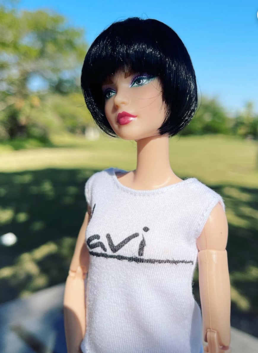 Nyx Vegan Mohair Wig for 1/6 Fashion Dolls, 3-4" Head