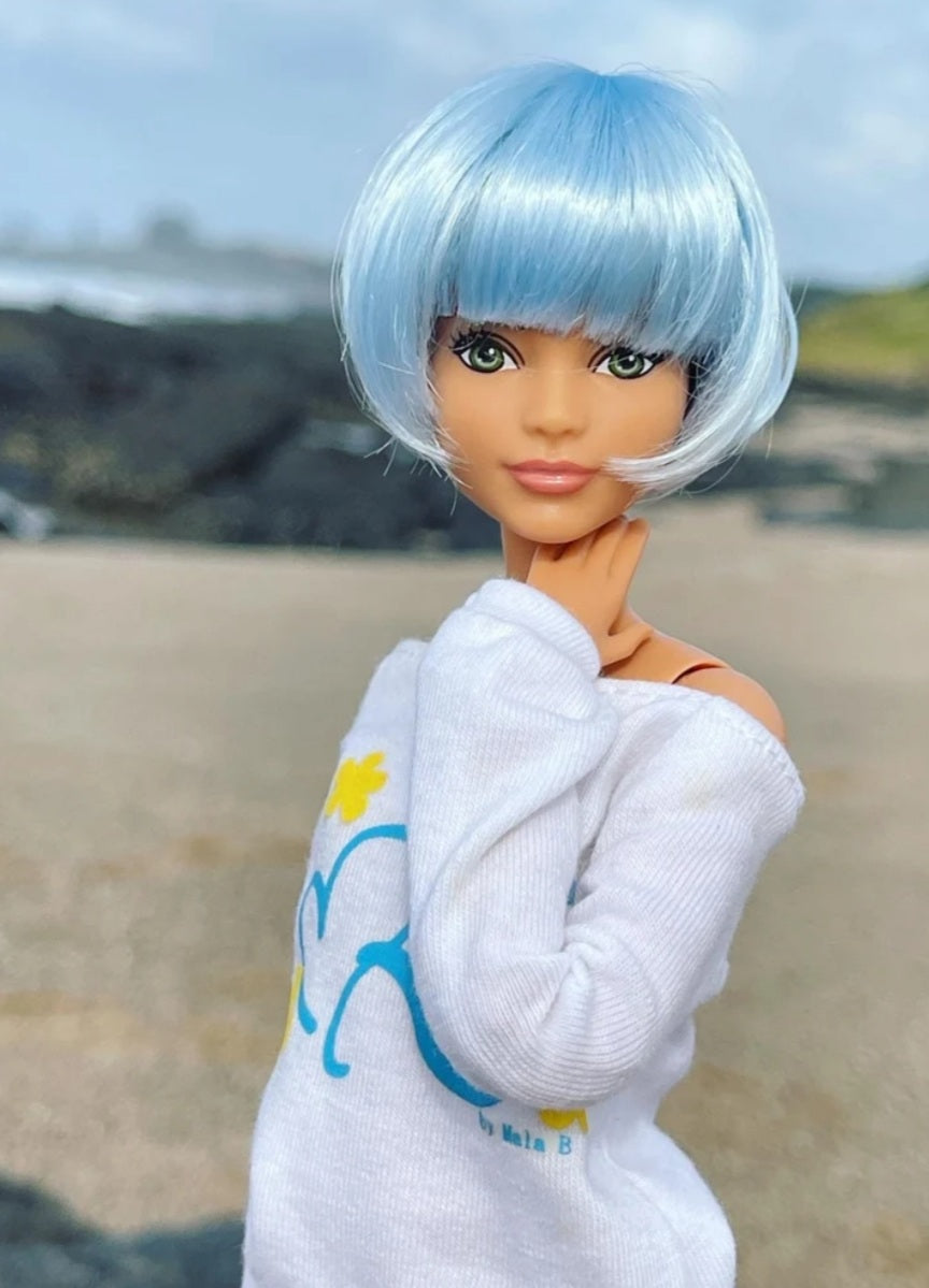 Summer Friday Vegan Mohair Wig for 1/6 Fashion Dolls, 3-4" Head