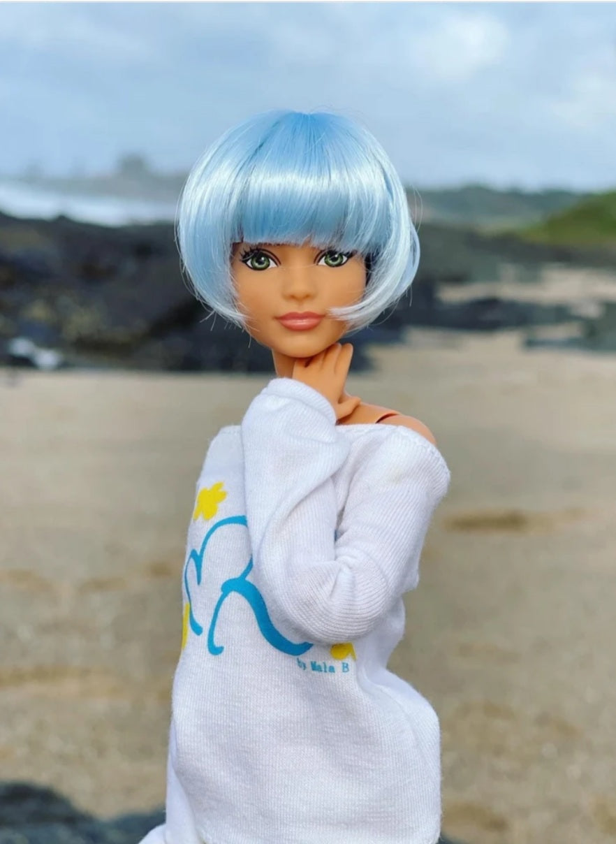 Summer Friday Vegan Mohair Wig for 1/6 Fashion Dolls, 3-4" Head