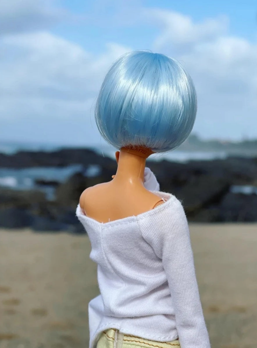 Summer Friday Vegan Mohair Wig for 1/6 Fashion Dolls, 3-4" Head