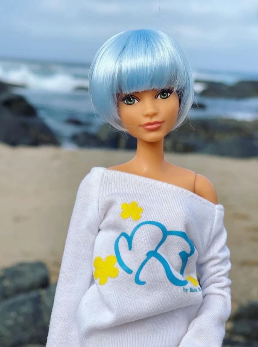 Summer Friday Vegan Mohair Wig for 1/6 Fashion Dolls, 3-4" Head